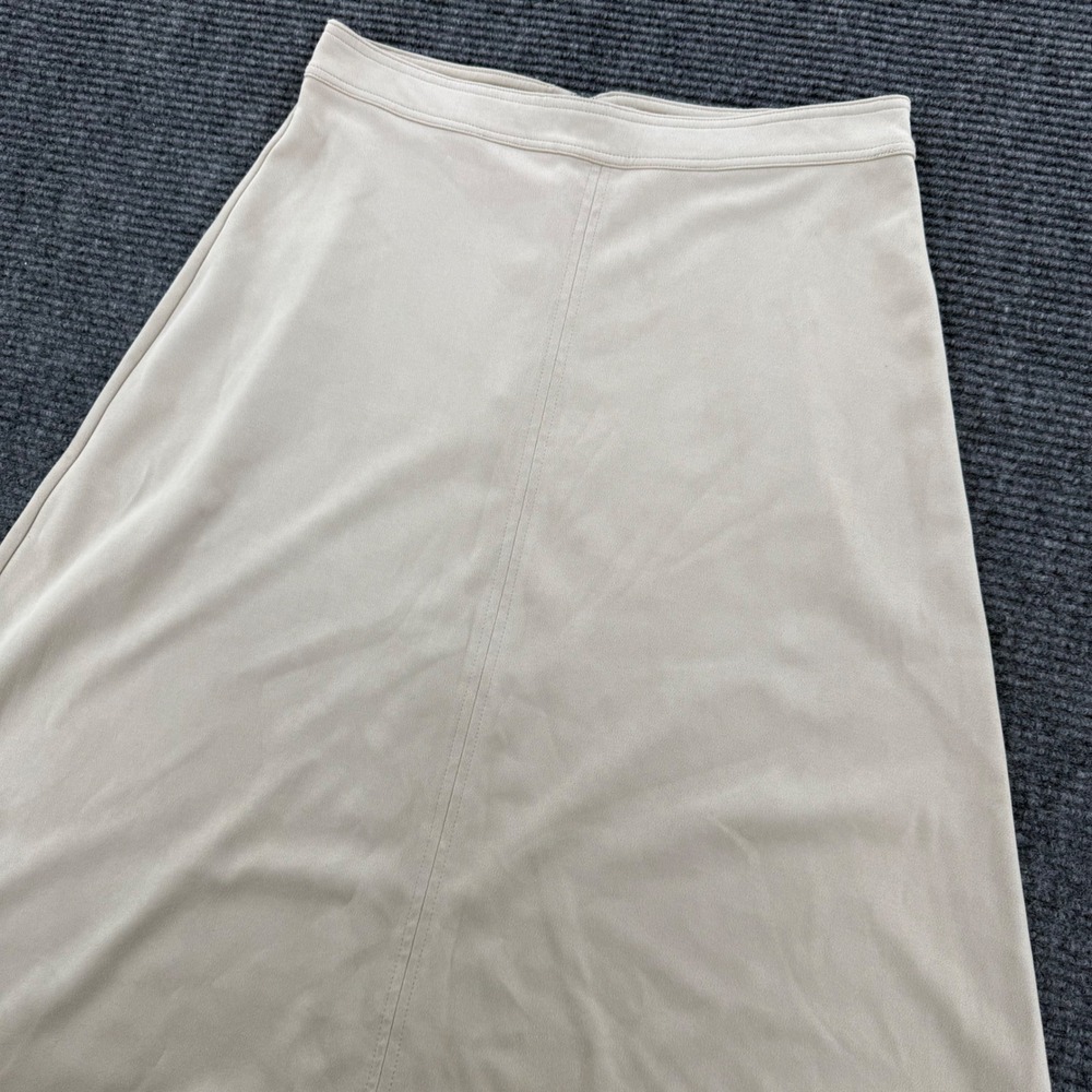 Vince Camuto Womens Medium Beige Faux Suede A Line Maxi Skirt Boho Western